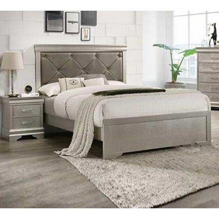 Crown Mark Amalia King Upholstered Panel Bed B6910-K-HBFB/B6910-KQ-RAIL IMAGE 1